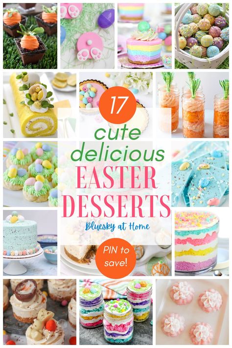 17 Cute and Delicious Spring and Easter Desserts. Be prepared to celebrate spring season and Easter meals with one of these pretty desserts. With so many opportunities for festive parties in spring, one of these desserts will meet your favorite flavor profile. Whether you are a beginner baker or an accomplished baker, you will find a dessert that suits your skills. These lovely desserts are perfect for Easter brunches, garden parties, afternoon teas, Mother's Day or spring celebrations. Easter Meals, Cute Easter Desserts, Beginner Baker, Cookie Deserts, Easter Recipe, Easy Easter Desserts, Pretty Desserts, Candy Egg, Easter Desserts