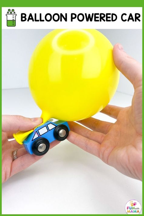 Learn how to make a balloon powered car. Balloon Powered Car, Car Balloon, Balloon Car, Balloon Cars, Balloon Toys, Plastic Bottle Caps, Backyard Adventure, Diy Marble, Easy Science Experiments