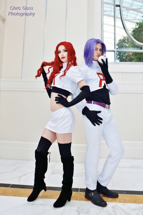 Team Rocket Cosplay, Jessie And James, Jessie Pokemon, Cute Couples Costumes, Couples Halloween Outfits, Halloween Queen, Team Rocket, Cute Halloween Costumes, Cosplay Makeup