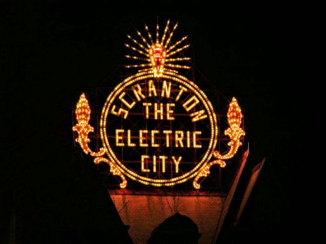 Pennsylvania Aesthetic, Scranton The Electric City, Sunset Street, Scranton Pennsylvania, Street Aesthetic, City Sign, Local History, Places Ive Been, Pennsylvania