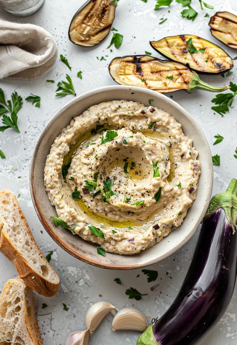 Try homemade Baba Ghanoush for a delicious and creamy dip. Easy steps! Baba Ganoush Recipe Authentic, Bubba Ganoush Recipe, Baba Ghanoush Recipe, Baba Ganoush Recipe, Mediterranean Dip, Trendy Recipes, Babaganoush Recipe, Easy Picnic Food, Baba Ghanoush