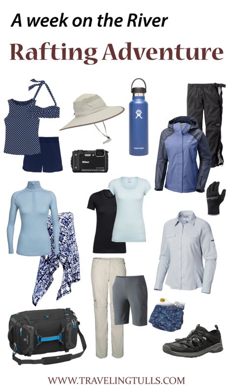 Water Rafting Outfit Women, Canoe Trip Outfit, River Trip Outfit, White Water Rafting Outfit, River Rafting Outfit Women, Rafting Outfit Woman, Alaska Wardrobe, Rafting Outfit, Rafting Gear