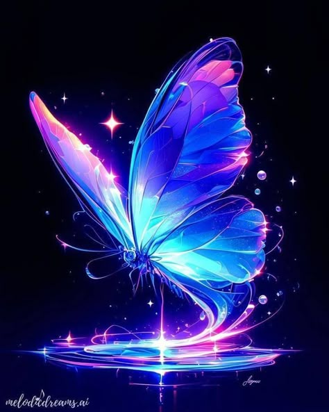 Colorful Butterflies Wallpaper, Butterfly Drawing Outline, Magic Butterflies, Glowing Butterflies, Purple Pictures, Butterfly Wallpapers, Illusion Wallpaper, Blue Butterfly Wallpaper, Optical Illusion Wallpaper