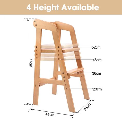 Harriet Bee Delyan Kids Desk Chair | Wayfair Tour Montessori, Wooden High Chair, Wooden High Chairs, Chair Diy, Kids Playroom Furniture, Kids Desk, Kids Desk Chair, Play Kitchen Sets, Children's Furniture