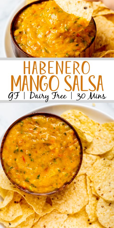 Mango Habanero Salsa Canning, Habanero Mango Salsa, Habanero Salsa Recipe, Mango Habanero Sauce, Paleo Pesto, Mango Habanero Salsa, Habanero Recipes, Mango Chutney Recipe, Habanero Salsa