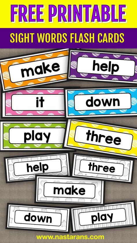 Free Printable Sight Words Flash Cards - Pre-primer!#sightwords #preprimer #kindergarten #reading Free Printable Sight Words, Sight Words Kindergarten Printables, Printable Sight Words, Word Wall Kindergarten, Sight Word Flash Cards, Flash Card Template, Preschool Sight Words, Sight Words Printables, Teaching Sight Words