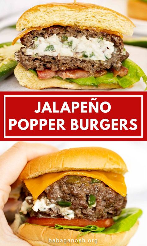 Jalepeno Popper Burger, Jalepeno Burgers, Jalapeno Burger Recipe, Grilled Burger Recipes, Jalapeno Burger, Spicy Burger, Ultimate Burger, Homemade Burger, Best Burger Recipe