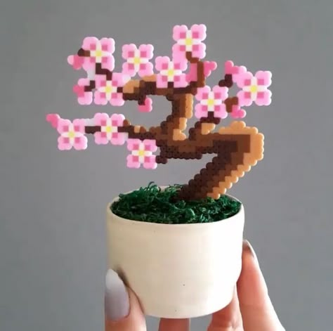 Humma Bead Ideas, Fuse Beads Ideas Cute, Pisla Ideas, Perleplader Ideas, Sakura Bonsai, 3d Print Shop, Hama Art, Rainy Saturday, Hamma Beads Ideas