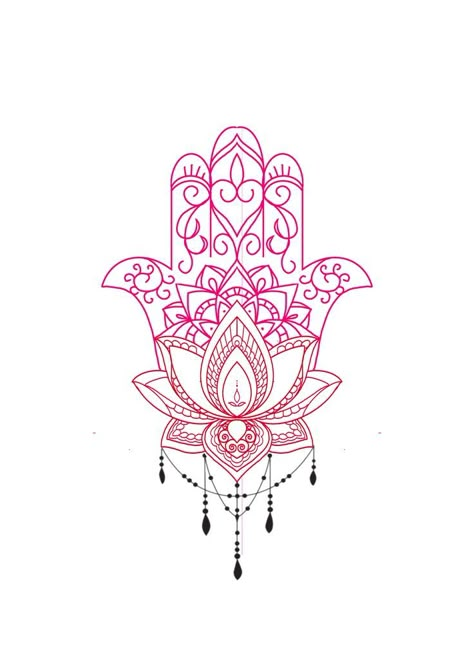 Hamsa Tattoos, Chandelier Tattoo, Hamsa Tattoo Design, Bio Organic Tattoo, Homemade Tattoos, Flower Spine Tattoos, Organic Tattoo, Small Girly Tattoos, Lotus Tattoo Design