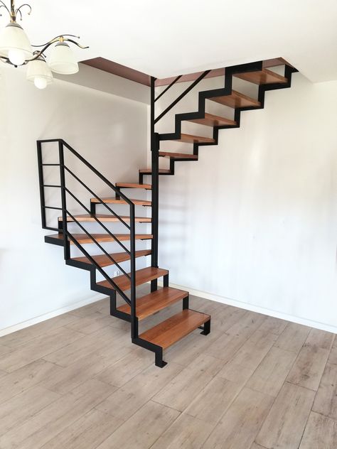 Minimalist steel staircase-modern design , loft staircase Minimalist Staircase, Wooden And Metal Staircase, Staircase Wood And Metal, Steel And Wood Staircase, Steps Design Interior Stairs Steel, Industrial Staircase Design, Loft Stairs Space Saving Staircases Metal, Industrial Staircase, Loft Staircase