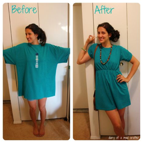 This is an adorable t-shirt dress that you can make in just about 2 hours and for less than 5 dollars. Cute DIY T-Shirt Dress~~A Must for the Beach This Summer! Umgestaltete Shirts, Diy Sy, Diy Vetement, To Cute, Old Clothes, Cute Diys, T Shirt Diy, Learn To Sew, Easy Tutorial