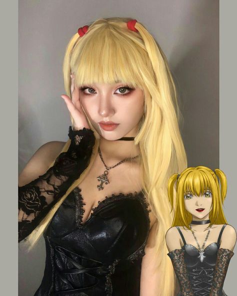 Misa Misa Hairstyle, Misa Amane Cosplay Makeup, Misa Amane Makeup Tutorial, Misa Amane Hairstyle, Misa Makeup, Misa Amane Makeup, Miss Amane, Misa Cosplay, Misa Amane Cosplay