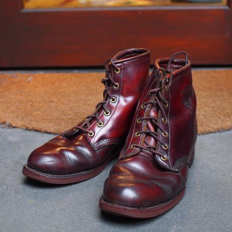 Dr. Sole Originals Staff’s Instagram post: “Chippewa lace up boots reheeled w/ #1101w cork heel. The owner worn out the heel to the sole so we needed to find a similar material to…” Cork Heels, Dr. Martens Boots, Lace Up Boots, Combat Boots, Lace Up, Boots, Lace, Heels, The Originals