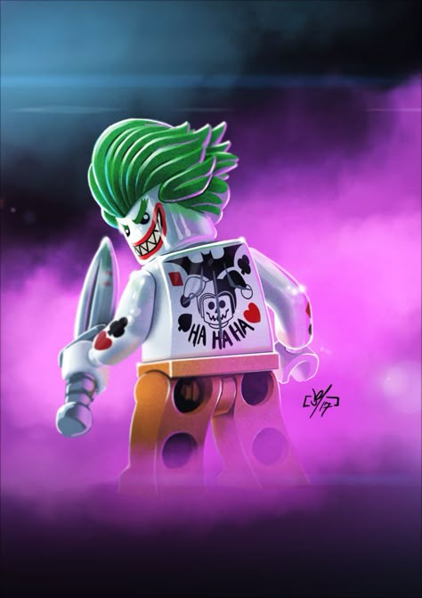 Joker showing off his new ink. Art Du Joker, Hahaha Joker, Lego Joker, Joker Fanart, Lego Poster, The Lego Batman Movie, Lego Wallpaper, Der Joker, Joker Harley Quinn