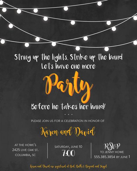 35 Bridal Shower Invitation Wording Ideas | Photo by: Megan Rubey | TheKnot.com Funny Birthday Invitations, Bridal Shower Invitation Wording, Funny Invitations, Bridal Shower Invitations Free, Bachelor Party Invitations, Wording Ideas, Bridal Shower Invitations Printable, Wedding Shower Themes, Pre Wedding Party