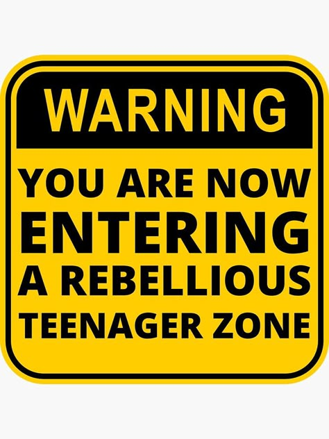 "Warning rebellious teenager zone" Sticker for Sale by littlestamp | Redbubble Room Border Ideas, Warning Aesthetic, Coquette Poster, Teen Posters, Room Rules, Room Signage, Grunge Posters, Retro Art Prints, Fun Zone