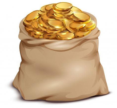 Bag Of Coins, Money Cartoon, Gold Coins Money, Bag Of Gold, Cake Logo Design, Bubble Paper, Money Jars, Fake Money, African Art Paintings