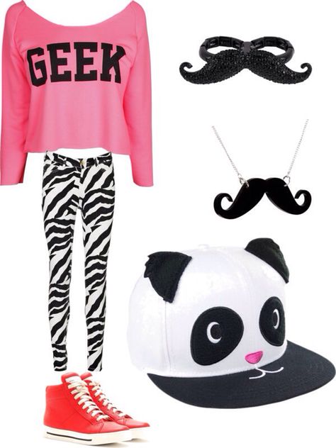 2014 Tumblr Aesthetic Outfits, Panda Stuff, Chevron Outfit, Panda Hat, Nerdy Outfits, 2010s Fashion, Leggings And Socks, Moustaches, Tumblr Fashion