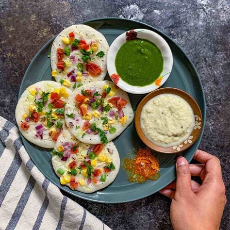 Uttapam Recipe Using Idli Dosa Batter - Carve Your Craving Mini Pancake Maker, Uttapam Recipe, Costco Shopping List, Dosa Batter, Costco Shopping, Idli Dosa, Batter Recipe, Pancake Maker, Savory Pancakes