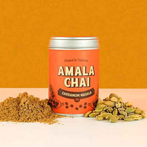 Beautifully branded product packaging Spice Mix Packaging, Chai Packaging Design, Chai Branding, Chai Packaging, Iced Chai Recipe, Masala Packaging, Chai Pani, Bold Packaging, Chai Recipes