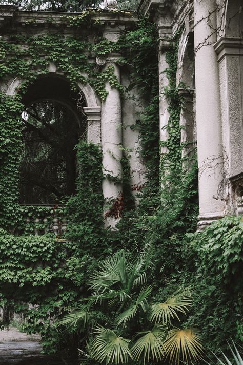 Overgrown Castle, Green Academia, Building Aesthetic, Forest Aesthetic, Castle Aesthetic, Secret Places, Architecture Old, Fantasy Aesthetic, Photo Overlays