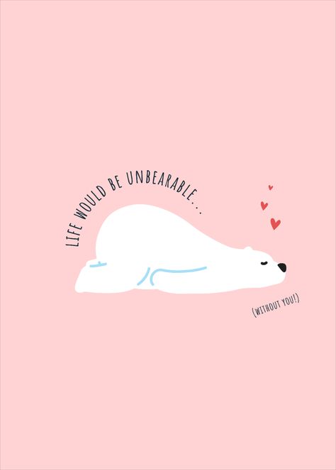 Bear Puns Cute, Animal Valentine Cards, Sweet Puns, Bear Puns, Polar Bear Drawing, Friend Things, Random Crafts, Kandi Ideas, Love Puns