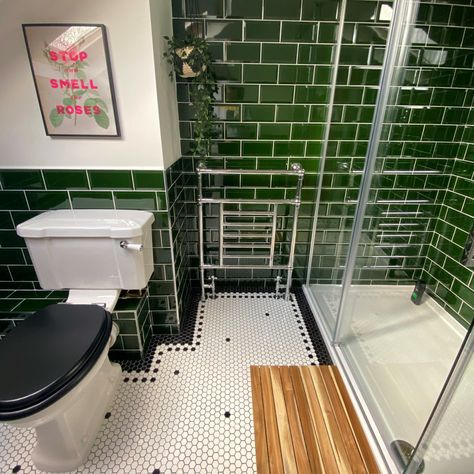 Green Metro Tiles, Metro Tiles Bathroom, Master Bath Layout, Green Tile Bathroom, Victorian Tile, Her Bathroom, Green Tiles, Small Bathroom Renovations, Bathroom Design Layout