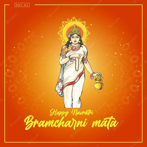 Download this Premium Vector for Social media post design for Happy Navratri Bramcharni devi day 2 festival of india, and discover more than 22 Million Professional Graphic Resources on Freepik. #freepik #vector #navratri #mahagauridevi #Bramcharni #Bramcharnimata #bannerdesigntemplate #socialmediapost #socialmediapostdesign Day 2 Brahmacharini, Day 2 Navratri, Navaratri Day 2, Second Day Of Navratri, Jai Maa Durga, Navratri Devi Images, Festivals Of India, Happy Navratri, Banner Template Design