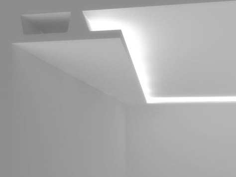 Cornice for indirect light Hidden Led Strip Lighting Ceiling, Indirect Ceiling Lights, Curved Wall Lighting, Led Coving Lighting, Soffit Lighting Interior Ceilings, Crown Molding With Led Lights, Cove Ceiling Ideas, Led Coving, Baseboard Lighting