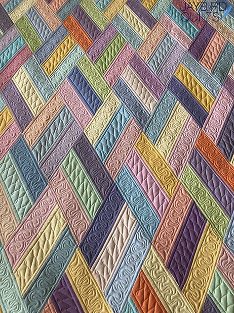 Colchas Quilting, Jaybird Quilts, Free Motion Quilting Patterns, Machine Quilting Patterns, Ribbon Candy, Longarm Quilting Designs, String Quilts, Free Motion Quilt Designs, Machine Quilting Designs