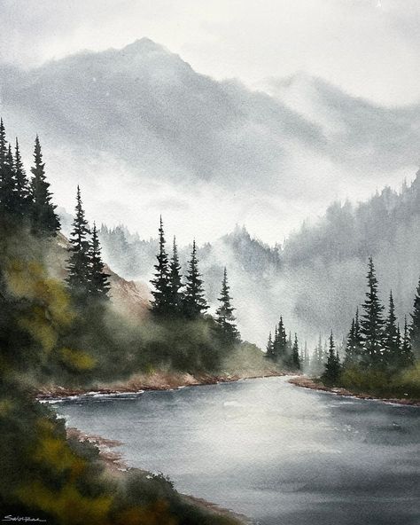 Watercolor landscape tutorial