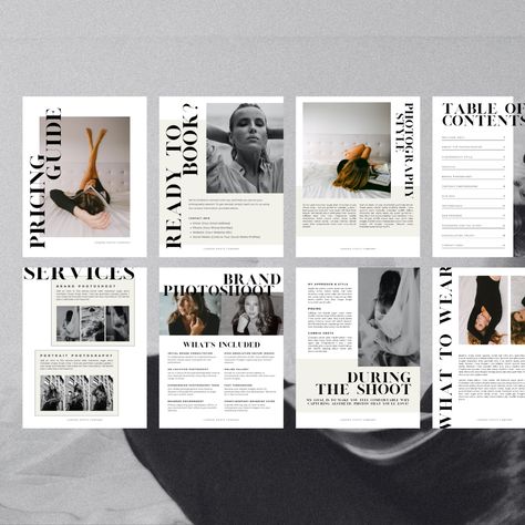 Aesthetic Services and Pricing Guide Template for Photographers Pricing Guide Design, Best Canva Fonts, Photography Pricing Template, Rate Card, Photography Rates, Pricing Guide Photography, Modern Branding Design, Pricing Guides Templates, Pricing Templates