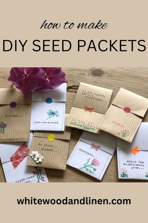 Save your garden seeds to share with friends using these quick and simple seed envelopes. These diy packets can be made using any pretty papers you have lying around making a wonderful gift or a good way to store for yourself until the next growing season... Seed Saving Envelopes, Flower Seed Gifts, Diy Seed Packets, Seed Envelopes, Seed Packets Favors, Flower Seeds Packets, Craft Stalls, Sticky Paper, Diy Envelope