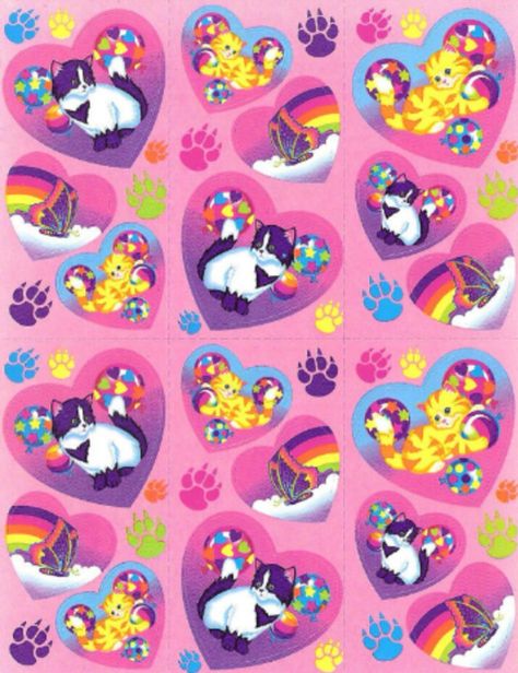 Childhood Stickers, 90's Stickers, Butterfly Balloons, Lisa Frank Stickers, Kitten Stickers, Stickers Collection, Cat Tattoos, Decorated Envelopes, 수채화 그림