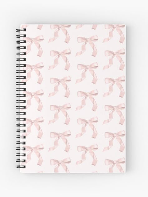 Pink Notepad Aesthetic, Notebook Simple Design, Cute Note Books, Notebook For College, Coquette Notebook, Back To School Stationary, Aesthetic Notebooks, School Wishlist, Cute Spiral Notebooks