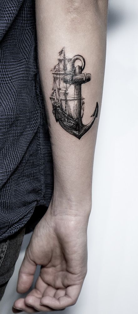 Boat And Anchor Tattoo, Marine Tattoos, Anker Tattoo Design, Navy Tattoos, Sailor Tattoos, Anchor Tattoo Design, Anker Tattoo, Pirate Tattoo, Anchor Tattoos