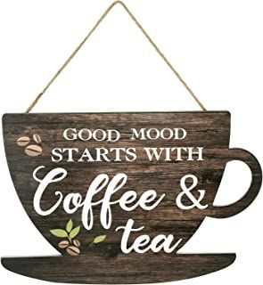 Amazon.ca : wall decore for kitchen Coffe Bar Signs, Coffee Nook Decor, Kitchen Bar Decor, Wooden Logo, Kitchen Wall Hangings, Wooden Cup, Coffee Sign, Rustic Wooden Sign, Creative Coffee