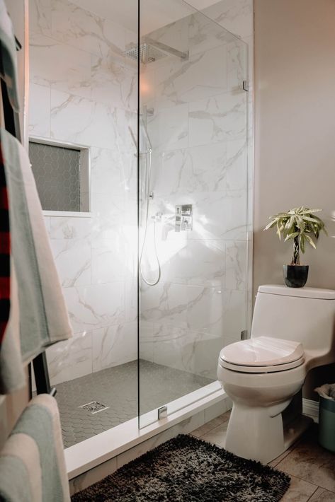 Walk-in Shower Ideas for Small Bathrooms | Modernize 5x8 Bathroom Layout, 5x8 Bathroom, Glass Shower Panels, Bathtub Shower Combo, Bathroom Remodel Cost, Contemporary Bathroom Designs, Bathroom Color, Bidet Toilet Seat, Budget Bathroom