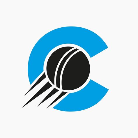 Letter C Cricket Logo Concept With Moving Cricket Ball Icon. Cricket Sports Logotype Symbol Vector Template Sports Channel Logo, Cricket Ball Logo, Logo Cricket, Cricket Logos, Cricket Logo Design, Munna Bhai, Cricket Icon, Cricket Logo, Cricket Poster