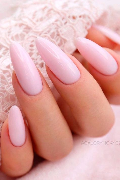 Light Pink Almond Nails #almondnails #purenails Pink Almond Nails, Cute Almond Nails, Almond Nails Pink, Pastel Pink Nails, Almond Shaped Nails, Light Pink Nails, Hot Pink Nails, Shaped Nails, Almond Shape Nails