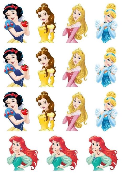 Princes Cakes Ideas, Princess Birthday Cupcakes, Cupcakes Princesas, Disney Princess Printables, Rapunzel Birthday Cake, Princess Theme Cake, Disney Princess Cake Topper, Disney Princess Birthday Cakes, Disney Princess Cupcakes