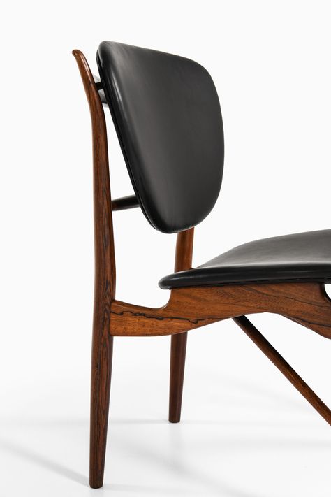 Finn Juhl dining chairs model FJ-51 at Studio Schalling 2025 Design, Studio Chairs, Finn Juhl, Cabinet Makers, Leather Design, Very Rare, Denmark, Dining Chairs, Black Leather