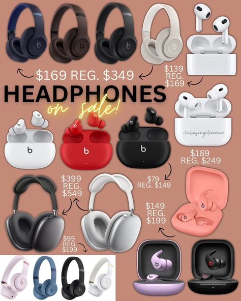 NAME BRAND HEADPHONES ALL ON SALE 😱🔥 you must log in to your Target circle account to be able to shop the sale price. It even includes Apple AirPods Max (only two colors on sale). ⁣ https://shopstyle.it/l/cgTsS ➡️Link to the deal is in my profile @lovegooddeals ➡️Please join FB Group & Telegram ⁣⁣⁣CONTENTS ARE PROVIDED "AS IS" PROMO CODES IF ANY MAY EXPIRE ANYTIME⁣⁣⁣ ⁣tfs @chasingclearance Airpods Max, Apple Airpods, The Deal, Sale Price, My Profile, Promo Codes, Accounting, You Must, Headphones