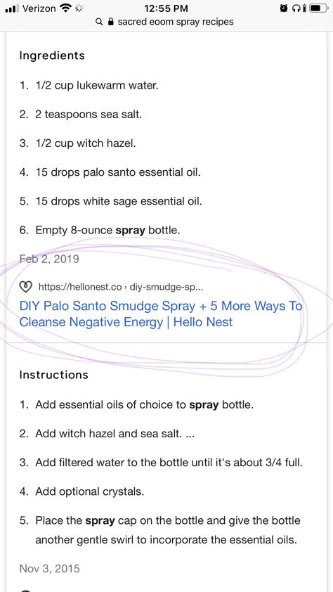 Palo Santo Spray Recipe, Palo Santo Essential Oil, Smudge Spray, Sage Essential Oil, White Sage, Oil Recipes, Aromatherapy, Ingredients Recipes, Essential Oils