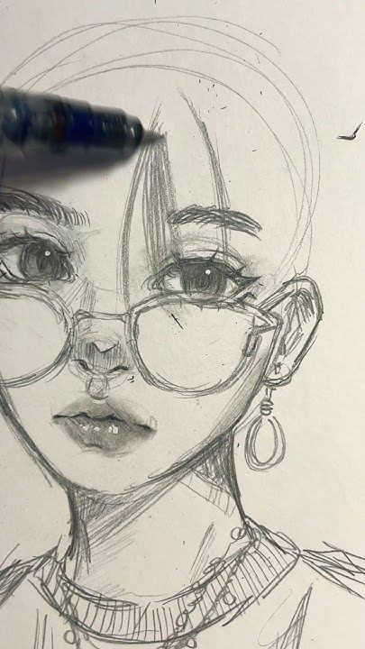 Cool Pencil Drawings Easy Simple, Sketches For Birthday, How To Draw Faces Step By Step, How To Draw A Girl, Douyin Drawing, Sketches Ideas Aesthetic, Sketches Pencil Creative, Pencil Art Drawings Creative, Pencil Drawing Aesthetic