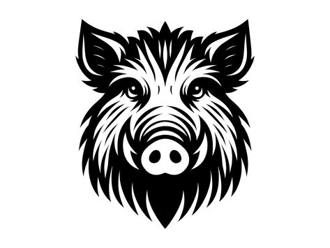 Wild Pig, Wild Hog, Pig Art, Art Cut, Silhouette Clip Art, Animal Silhouette, Wild Boar, Silhouette Cricut, Logo Inspiration