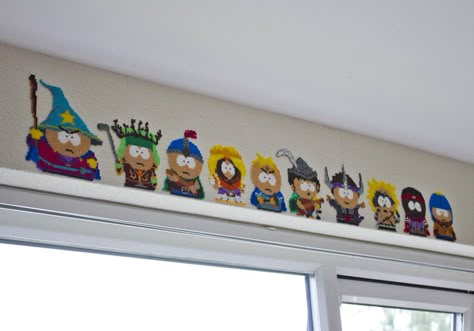 South Park Room Decor Diy, South Park Room Ideas, South Park Themed Room, South Park Diy Crafts, South Park Decor, South Park Pearler Beads, Southpark Perler Beads, South Park Room Decor, South Park Room