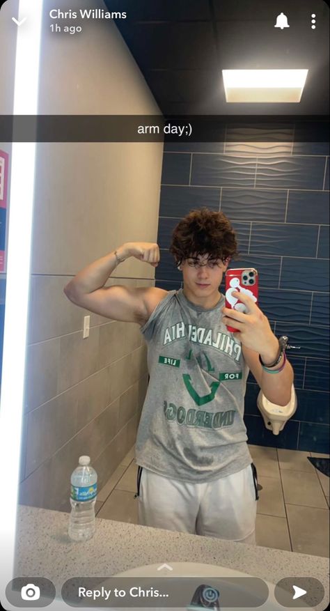 Chris Williams, Arm Day, Mirror Selfie