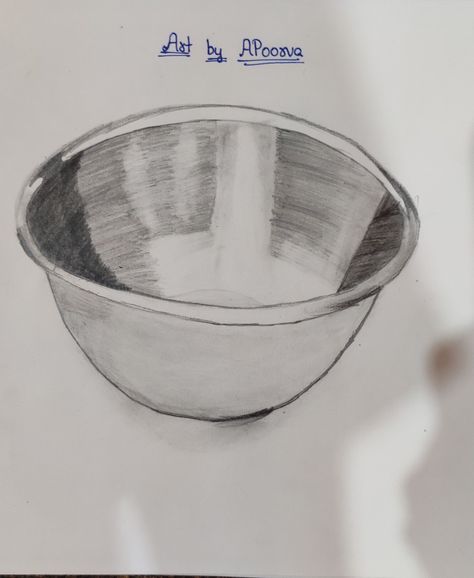 Easy drawing Mixing Bowl Drawing, Easy Still Life Drawing, Bowl Drawing, Drawing Dreams, Still Life Drawing, Borders For Paper, Bridal Bangles, Easy Drawing, Mixing Bowls