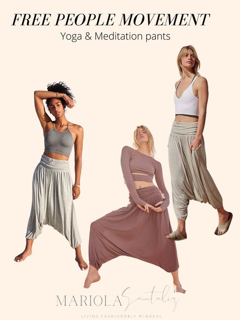 Yoga Dresses For Women, Baggy Yoga Pants Outfit, Meditation Outfits For Women, Yoga Instructor Outfit, Yoga Outfit Ideas, Yoga Clothes Boho, Yogi Style, Baggy Yoga Pants, Yoga Outfits For Women